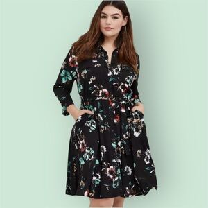 TORRID Floral MiniChallis Shirt Dress